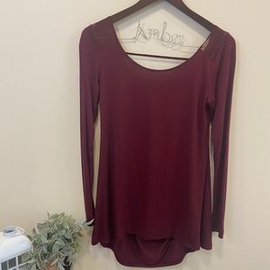BKE Red Long Sleeve Blouse